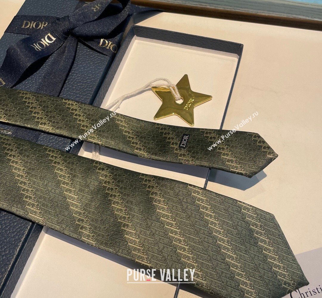 Dior Oblique Trio Silk Tie Green 2026 0319 (XMN-260319102)