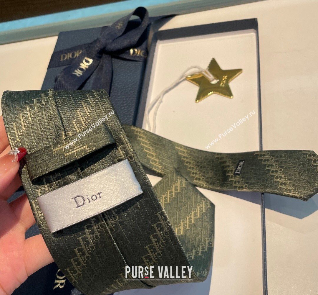 Dior Oblique Trio Silk Tie Green 2026 0319 (XMN-260319102)