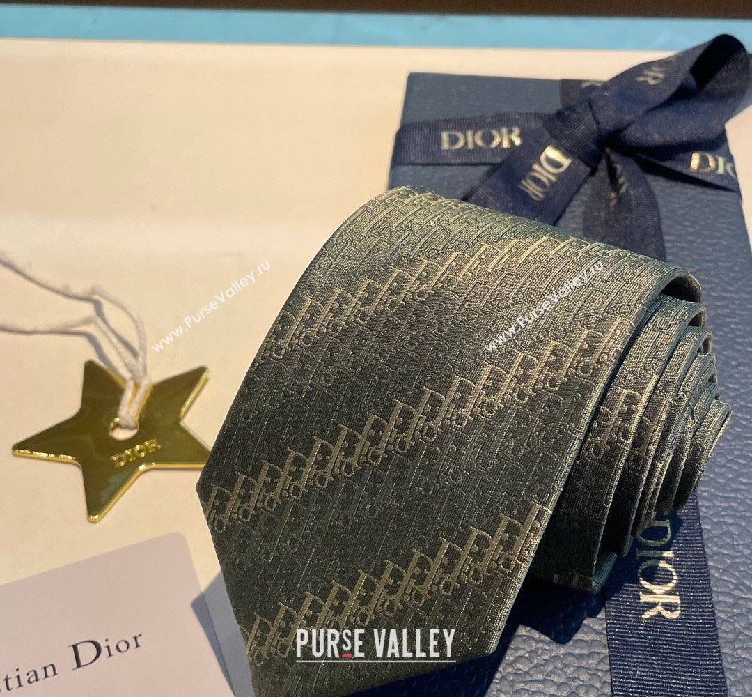 Dior Oblique Trio Silk Tie Green 2026 0319 (XMN-260319102)
