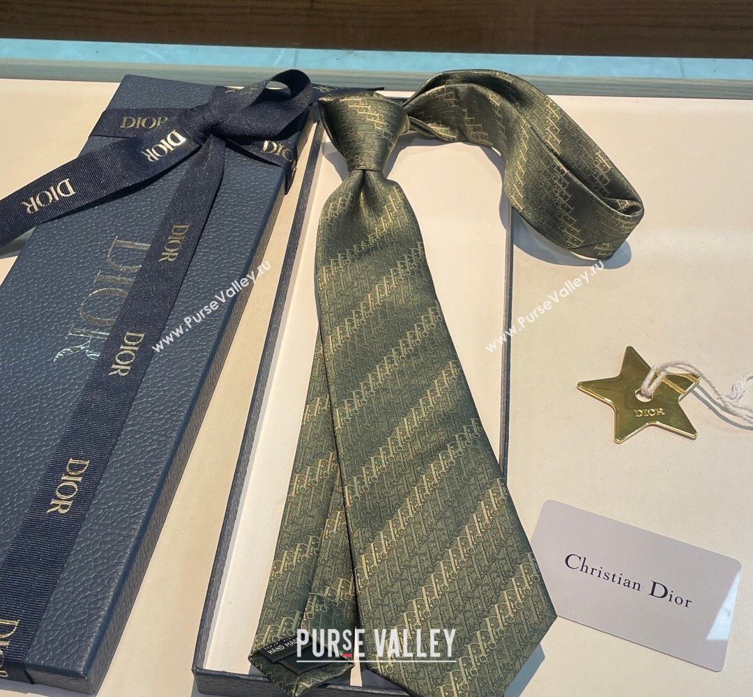 Dior Oblique Trio Silk Tie Green 2026 0319 (XMN-260319102)