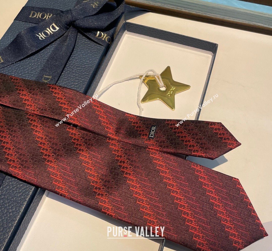 Dior Oblique Trio Silk Tie Red 2026 0319 (XMN-260319103)