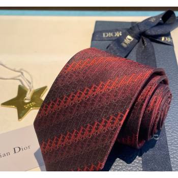 Dior Oblique Trio Silk Tie Red 2026 0319 (XMN-260319103)