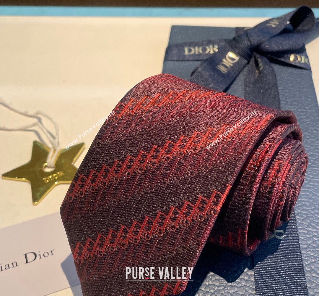 Dior Oblique Trio Silk Tie Red 2026 0319 (XMN-260319103)