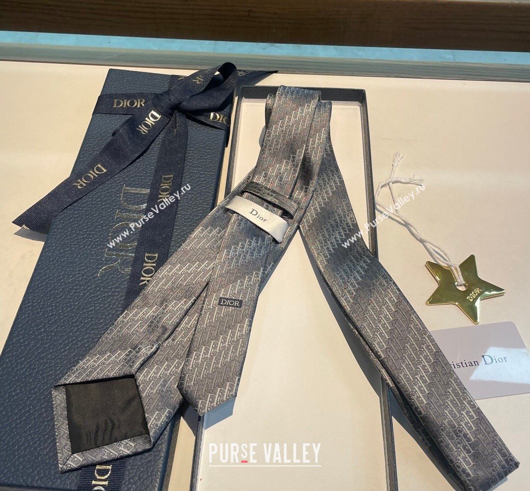 Dior Oblique Trio Silk Tie Grey 2026 0319 (XMN-260319104)
