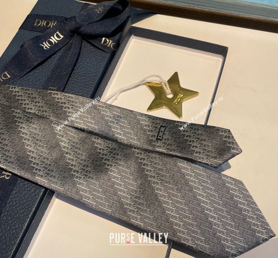 Dior Oblique Trio Silk Tie Grey 2026 0319 (XMN-260319104)