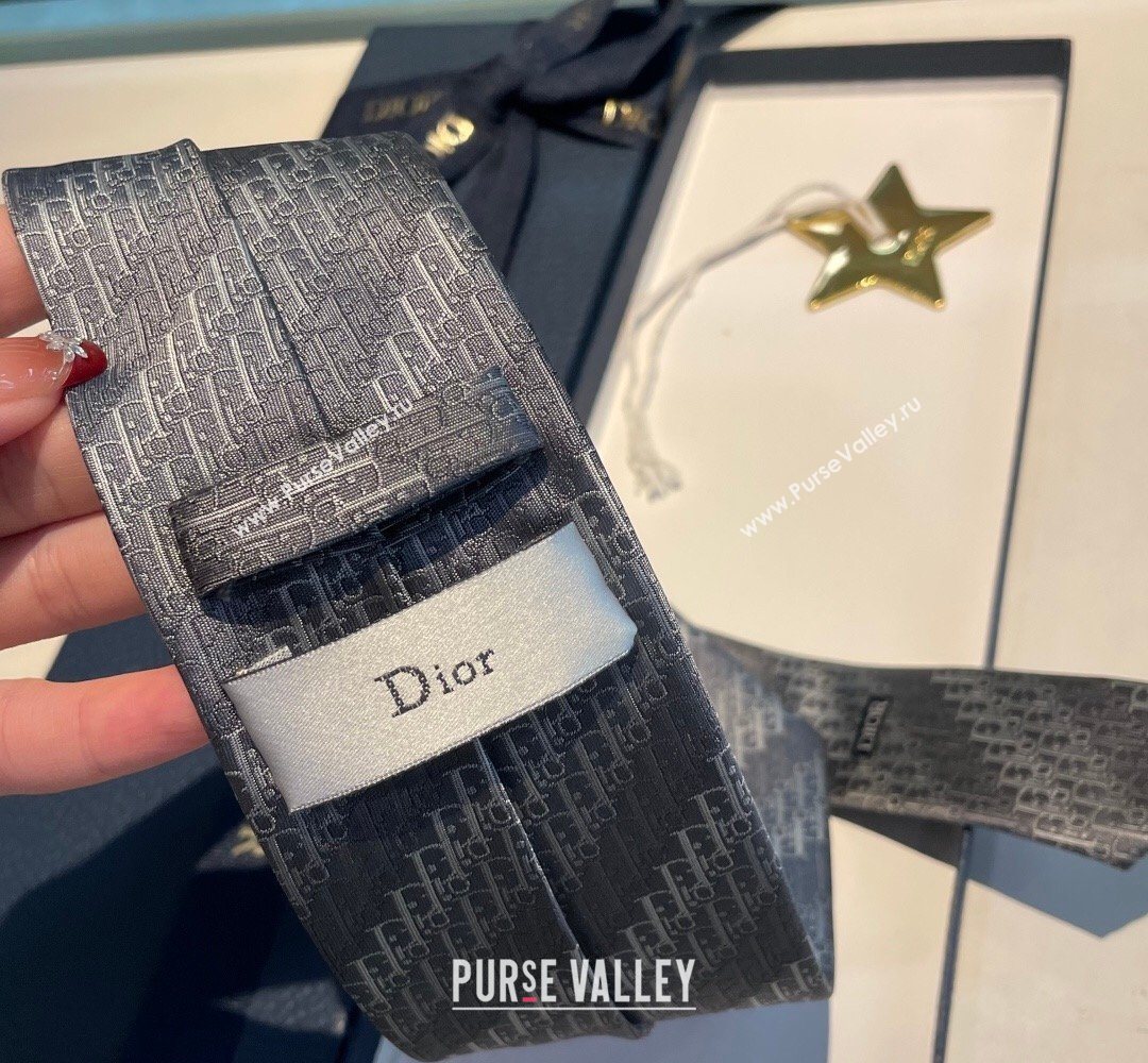 Dior Oblique Trio Silk Tie Grey 2026 0319 (XMN-260319104)