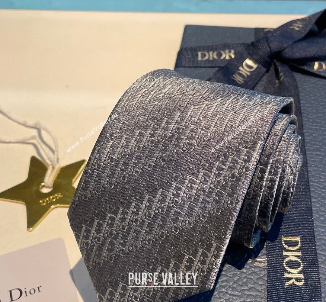 Dior Oblique Trio Silk Tie Grey 2026 0319 (XMN-260319104)