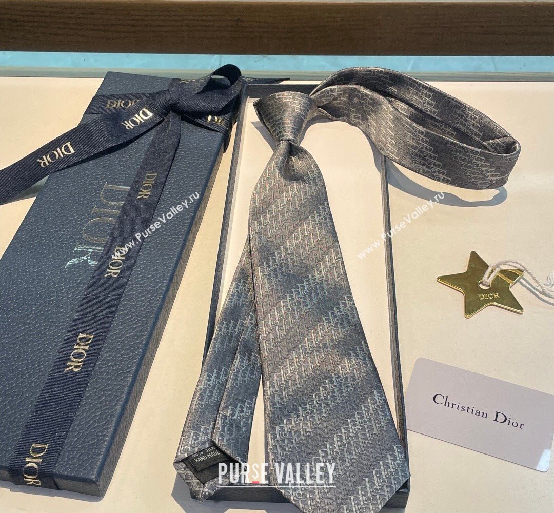 Dior Oblique Trio Silk Tie Grey 2026 0319 (XMN-260319104)