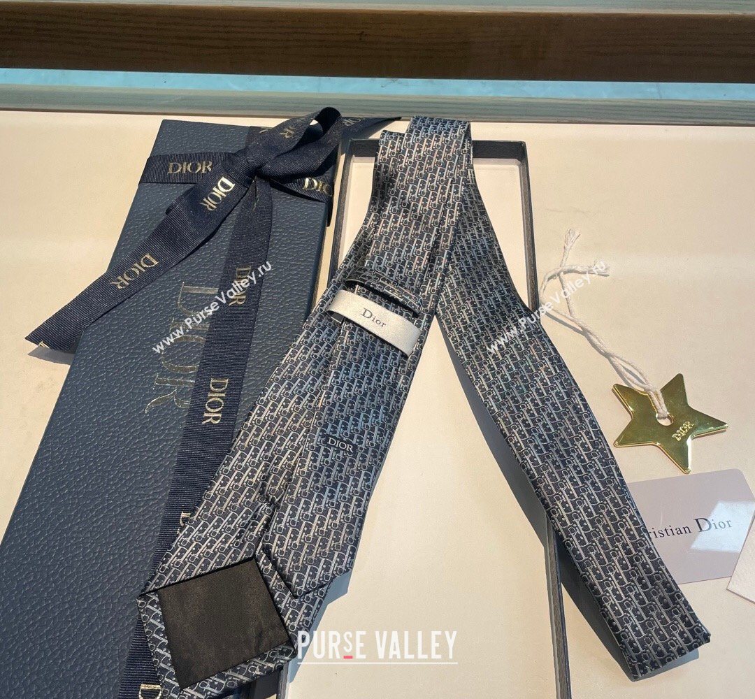 Dior Oblique Trio Silk Tie Blue 2026 0319 (XMN-260319105)