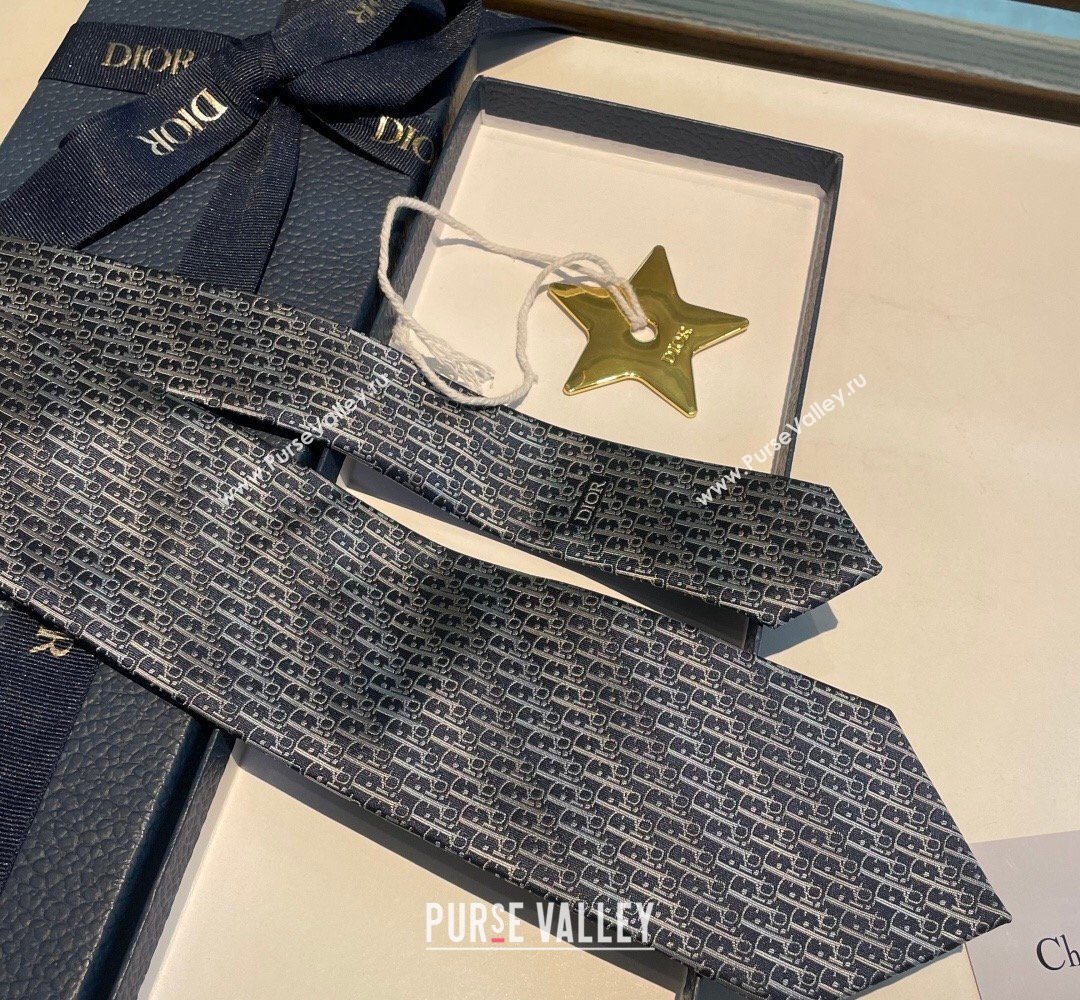 Dior Oblique Trio Silk Tie Blue 2026 0319 (XMN-260319105)