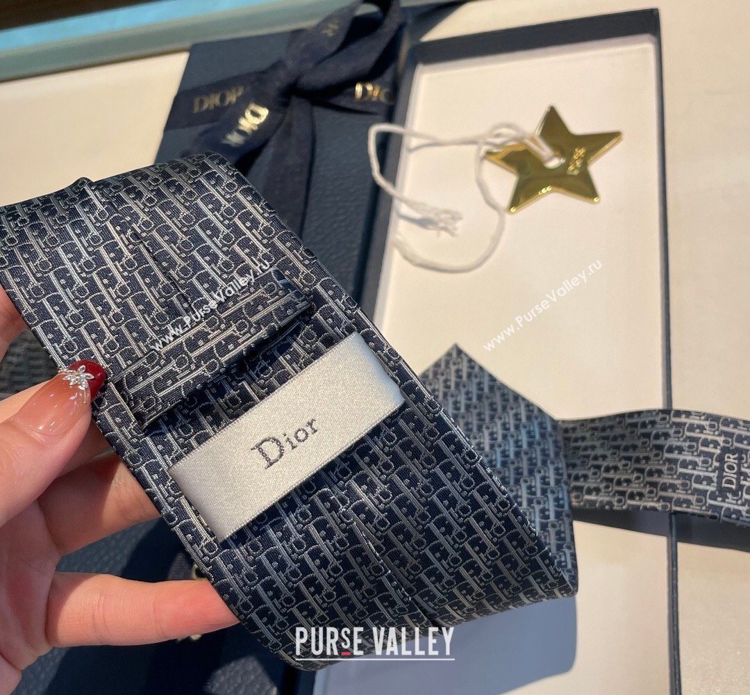 Dior Oblique Trio Silk Tie Blue 2026 0319 (XMN-260319105)