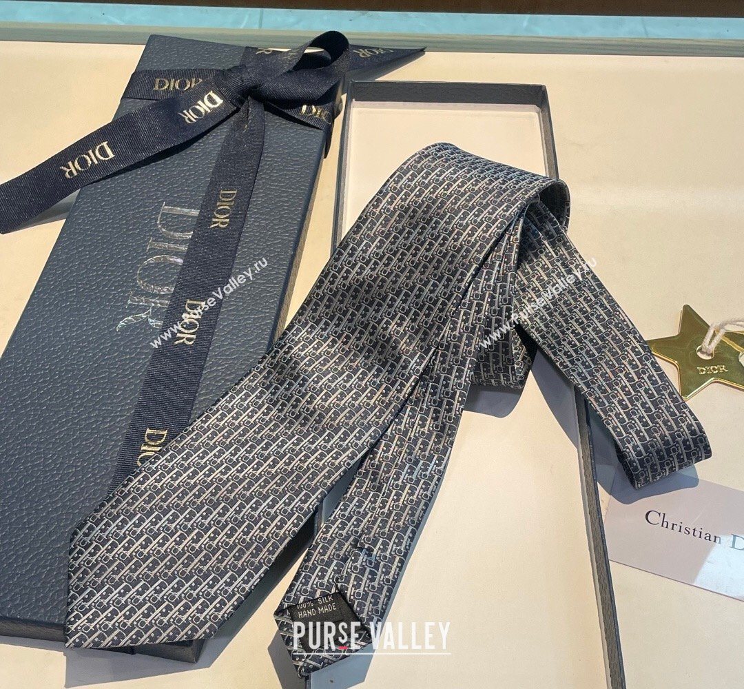 Dior Oblique Trio Silk Tie Blue 2026 0319 (XMN-260319105)