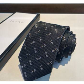 Gucci Silk Tie with Horsebit Embroidery Black 2026 0319 (XMN-260319106)