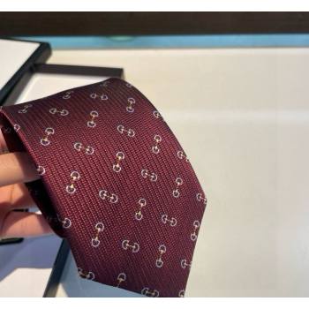 Gucci Silk Tie with Horsebit Embroidery Red 2026 0319 (XMN-260319107)