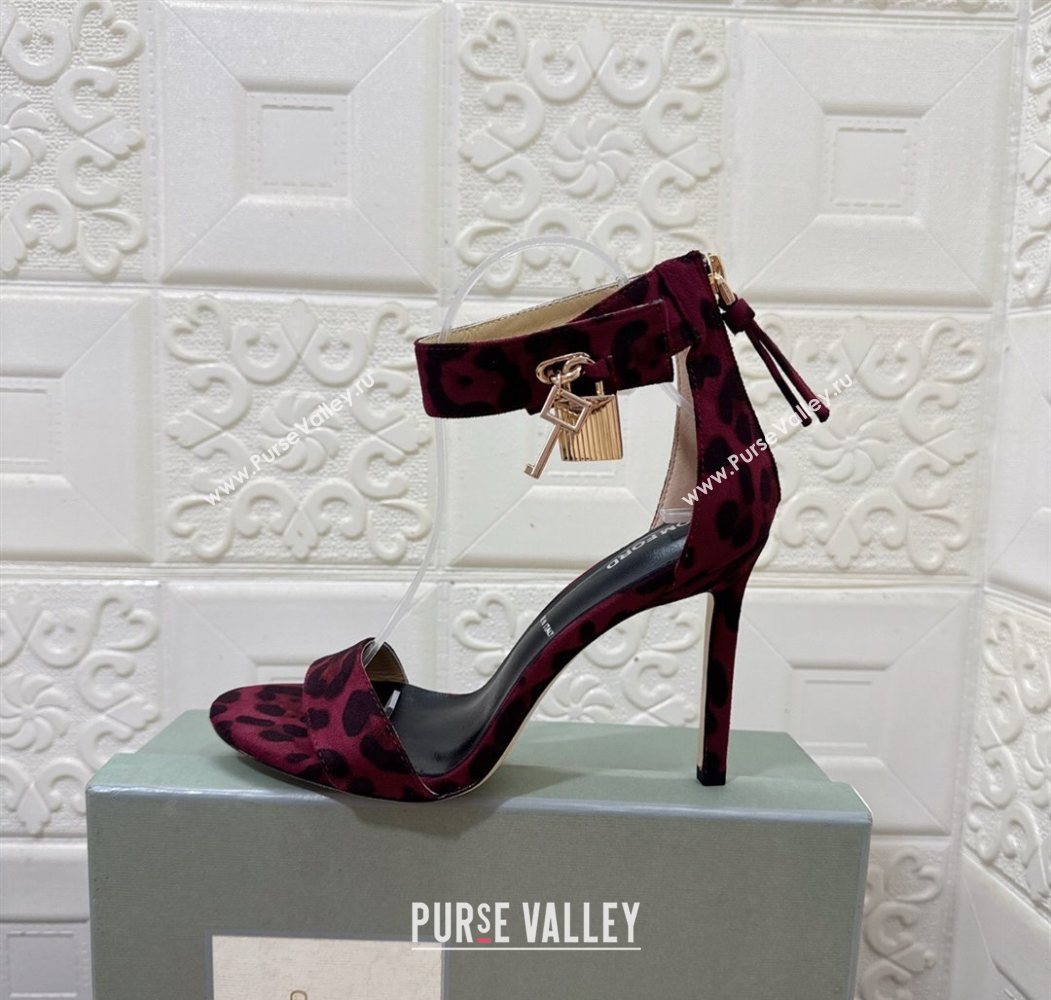 Tom Ford Padlock Heel Sandals 10.5cm in Leopard Print Red 2025 1028 (MD-251028042)
