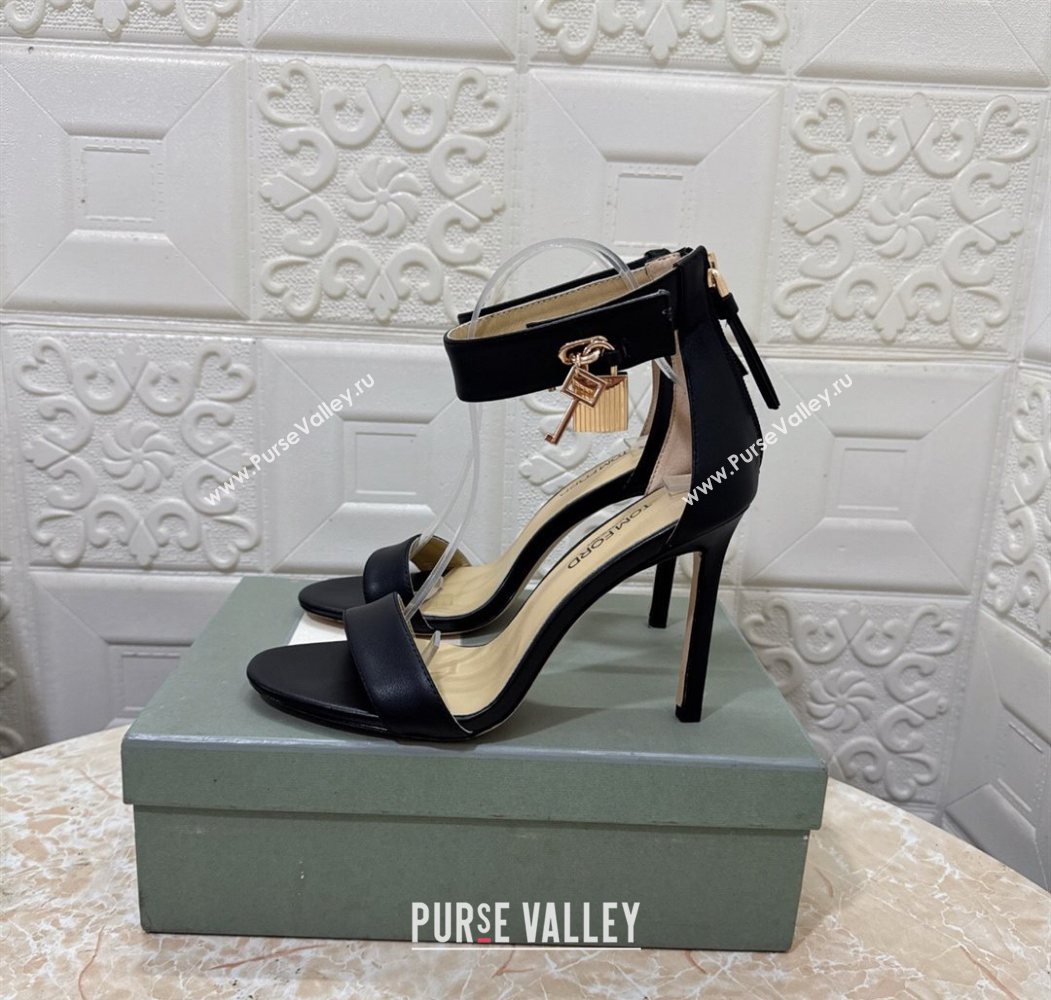 Tom Ford Padlock Heel Sandals 10.5cm in Calfskin Leather Black 2025 1028 (MD-251028039)