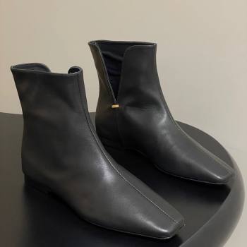 The Row Lambskin Leather Flat Ankle Boots Black 2025 TR102801 (MD-251028066)