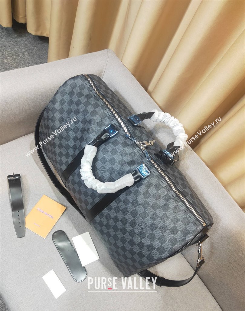 Louis Vuitton Keepall Bandouliere Bag 45/50/55 Black Damier Graphite Canvas 2024 (YS-240417111)