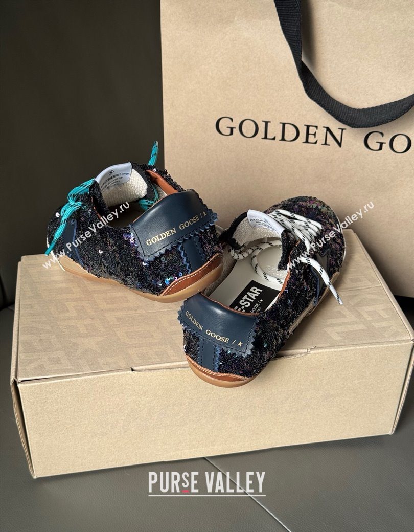 Golden Goose Womens True-Star in sequins with star and leather heel tab Blue/Multicolor 2025 0902 (13-250902104)