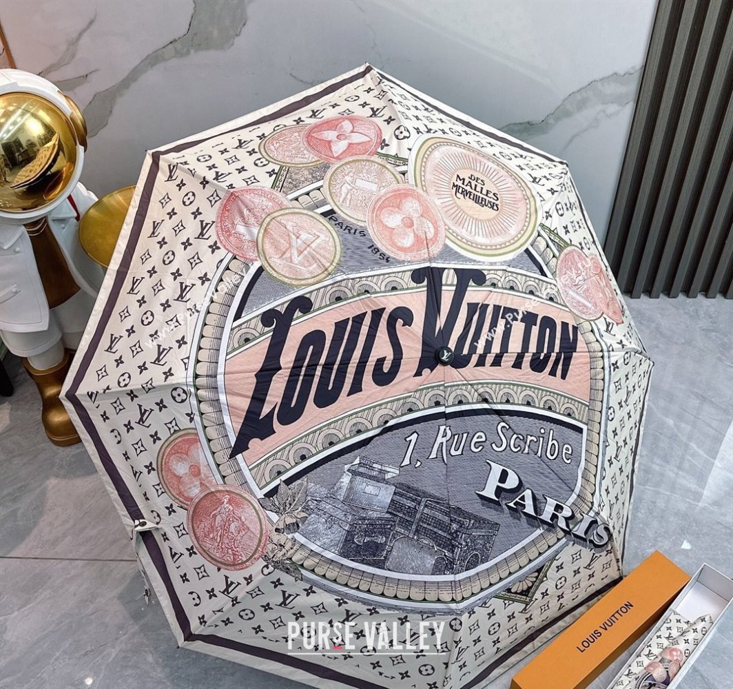 Louis Vuitton Coin Print Umbrella White 2025 0312 (shi-250312111)
