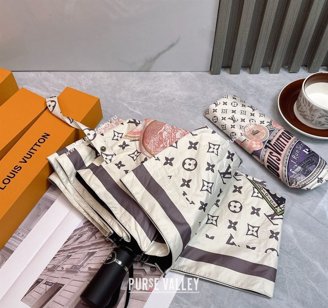 Louis Vuitton Coin Print Umbrella White 2025 0312 (shi-250312111)