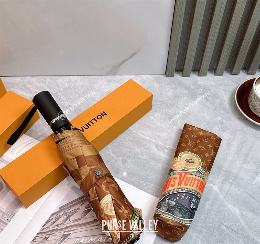 Louis Vuitton Coin Print Umbrella Brown 2025 0312 (shi-250312112)