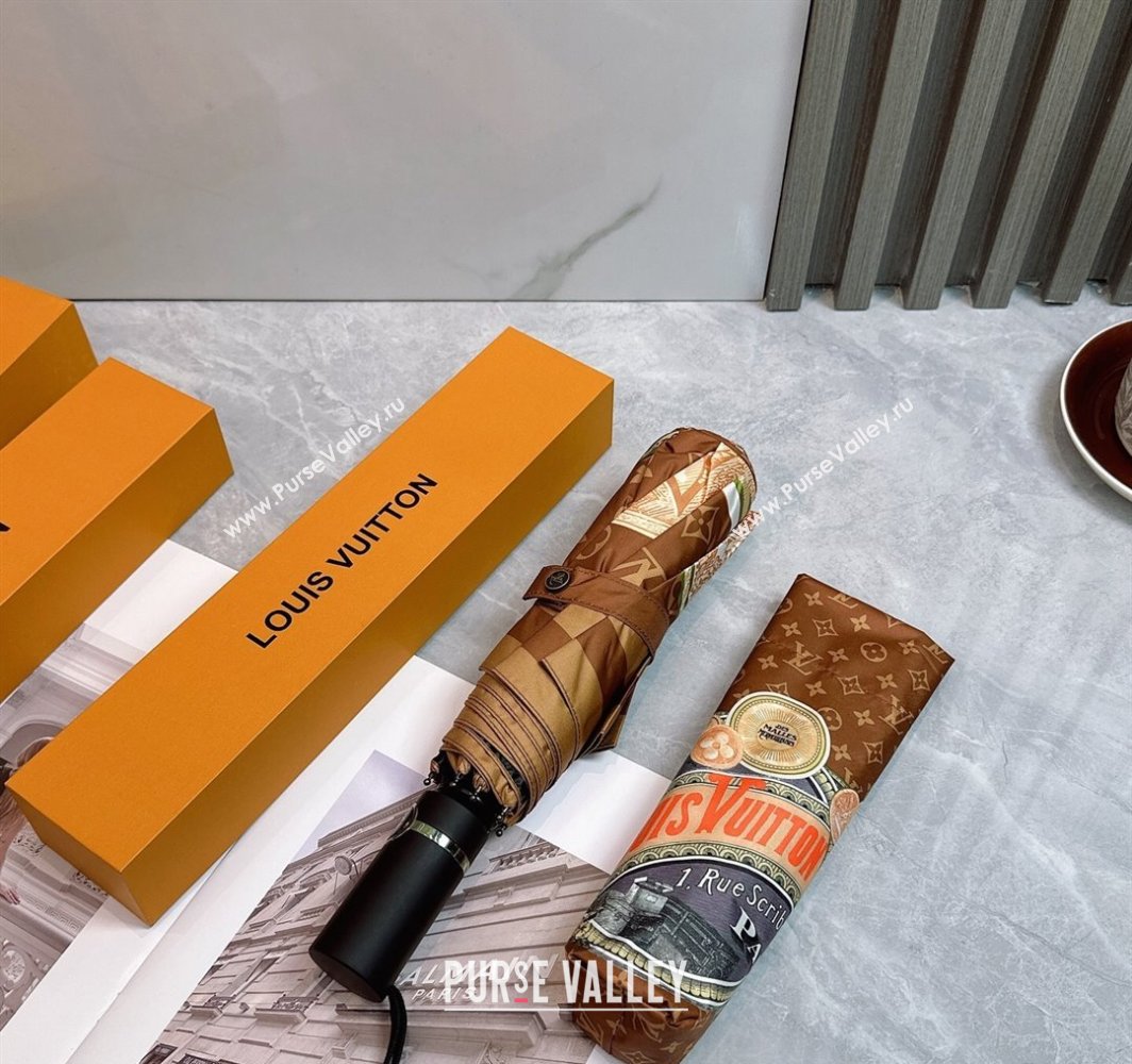 Louis Vuitton Coin Print Umbrella Brown 2025 0312 (shi-250312112)