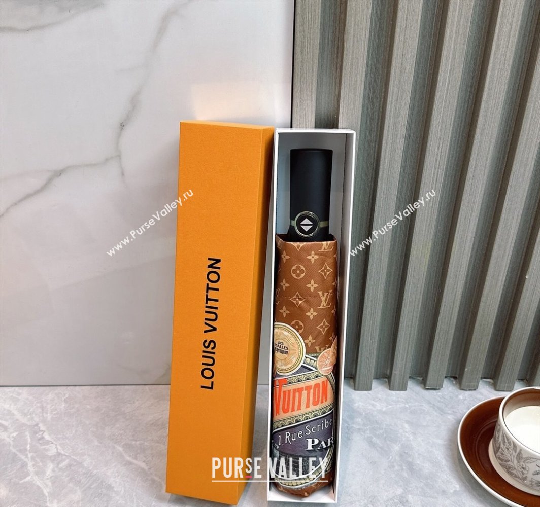 Louis Vuitton Coin Print Umbrella Brown 2025 0312 (shi-250312112)