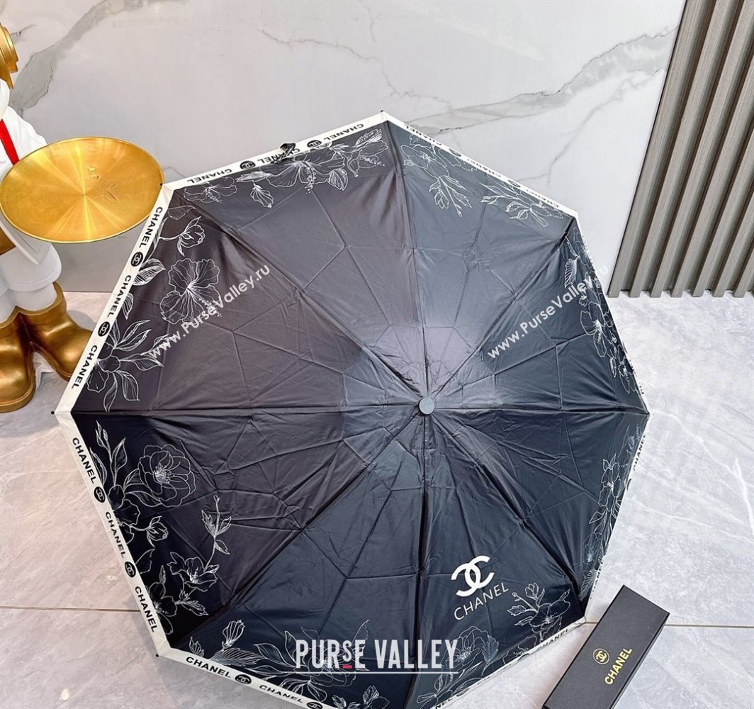 Chanel Flora Print Umbrella Black 2025 0312 (shi-250312114)