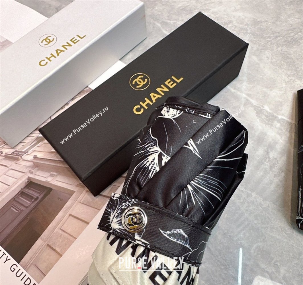 Chanel Flora Print Umbrella Black 2025 0312 (shi-250312114)