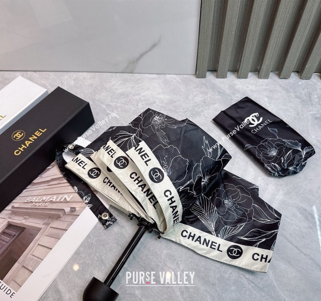 Chanel Flora Print Umbrella Black 2025 0312 (shi-250312114)