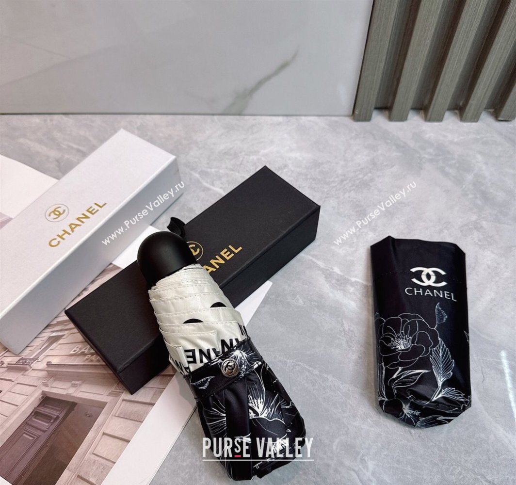 Chanel Flora Print Umbrella Black 2025 0312 (shi-250312114)