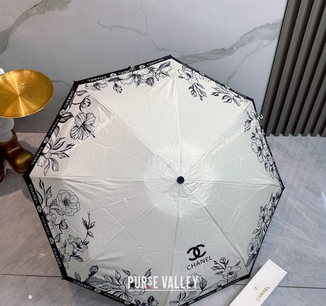 Chanel Flora Print Umbrella White 2025 0312 (shi-250312115)