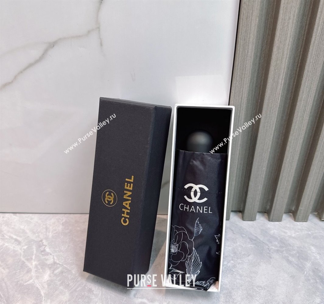 Chanel Flora Print Umbrella Black 2025 0312 (shi-250312114)