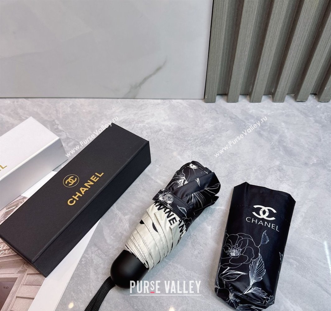 Chanel Flora Print Umbrella Black 2025 0312 (shi-250312114)