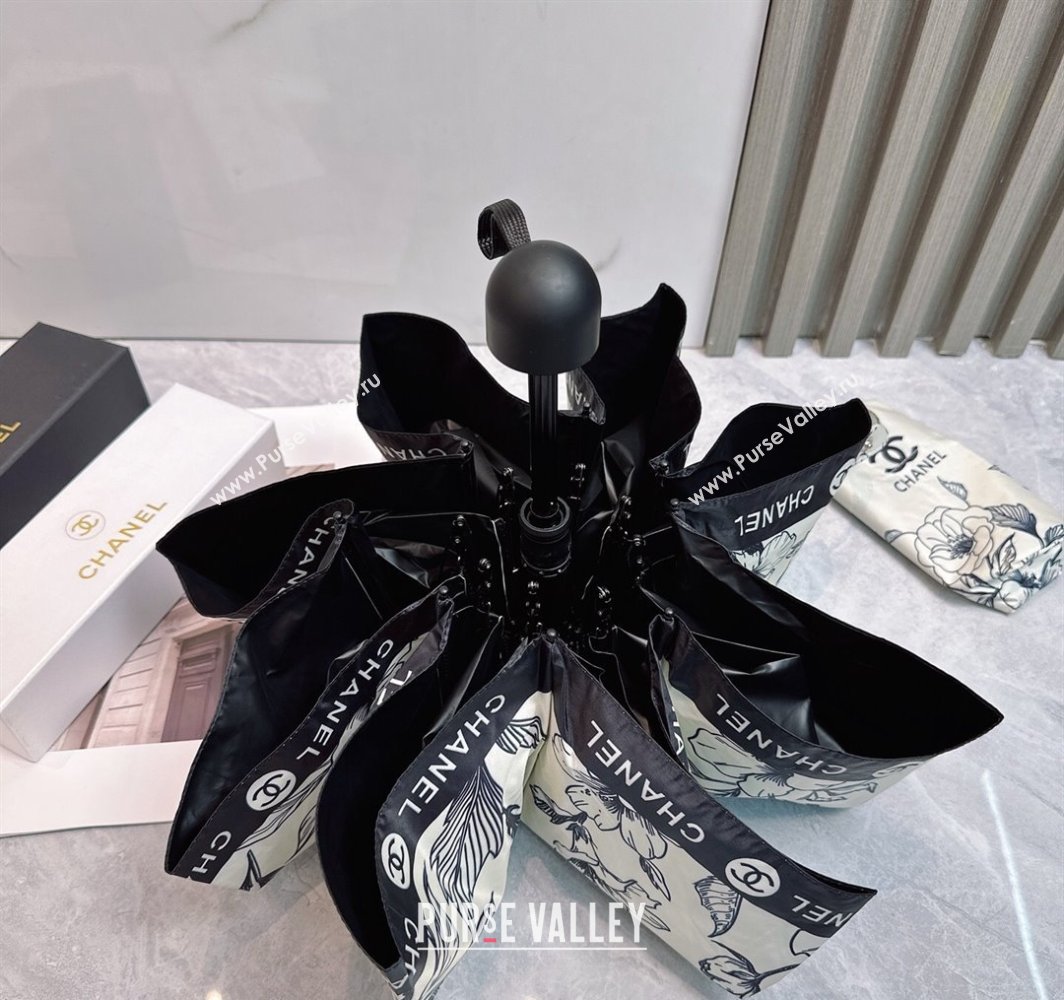 Chanel Flora Print Umbrella White 2025 0312 (shi-250312115)