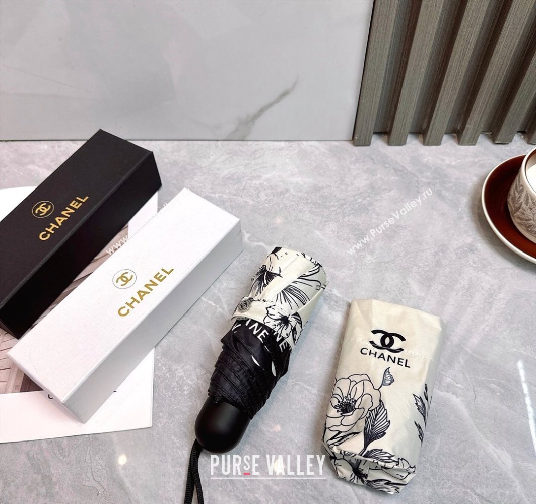 Chanel Flora Print Umbrella White 2025 0312 (shi-250312115)