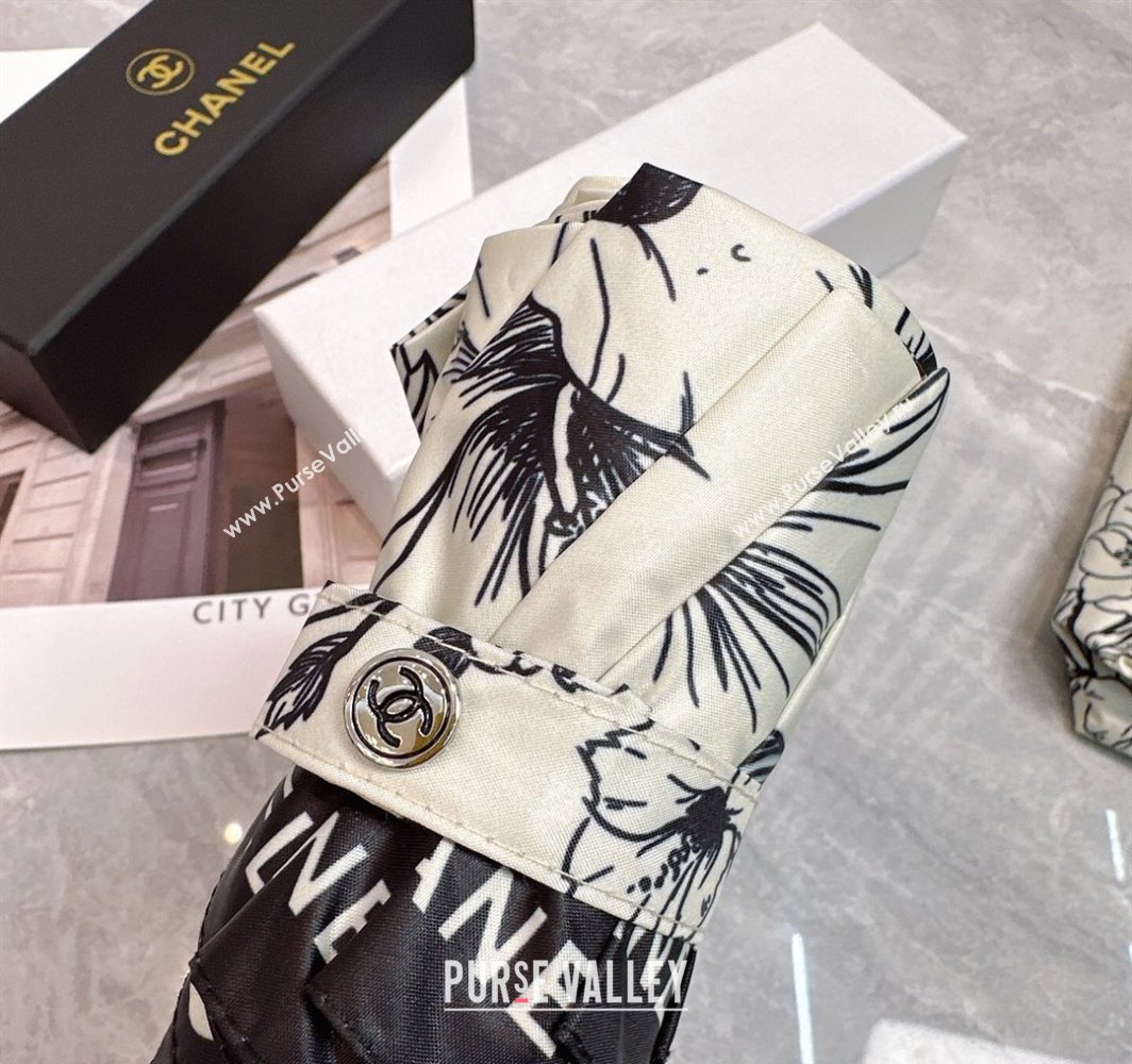 Chanel Flora Print Umbrella White 2025 0312 (shi-250312115)