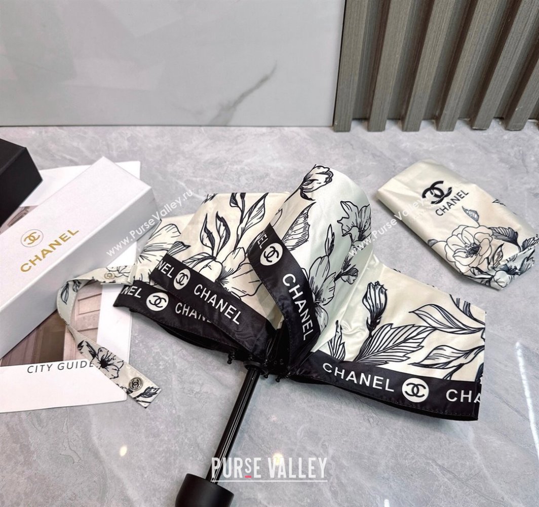 Chanel Flora Print Umbrella White 2025 0312 (shi-250312115)