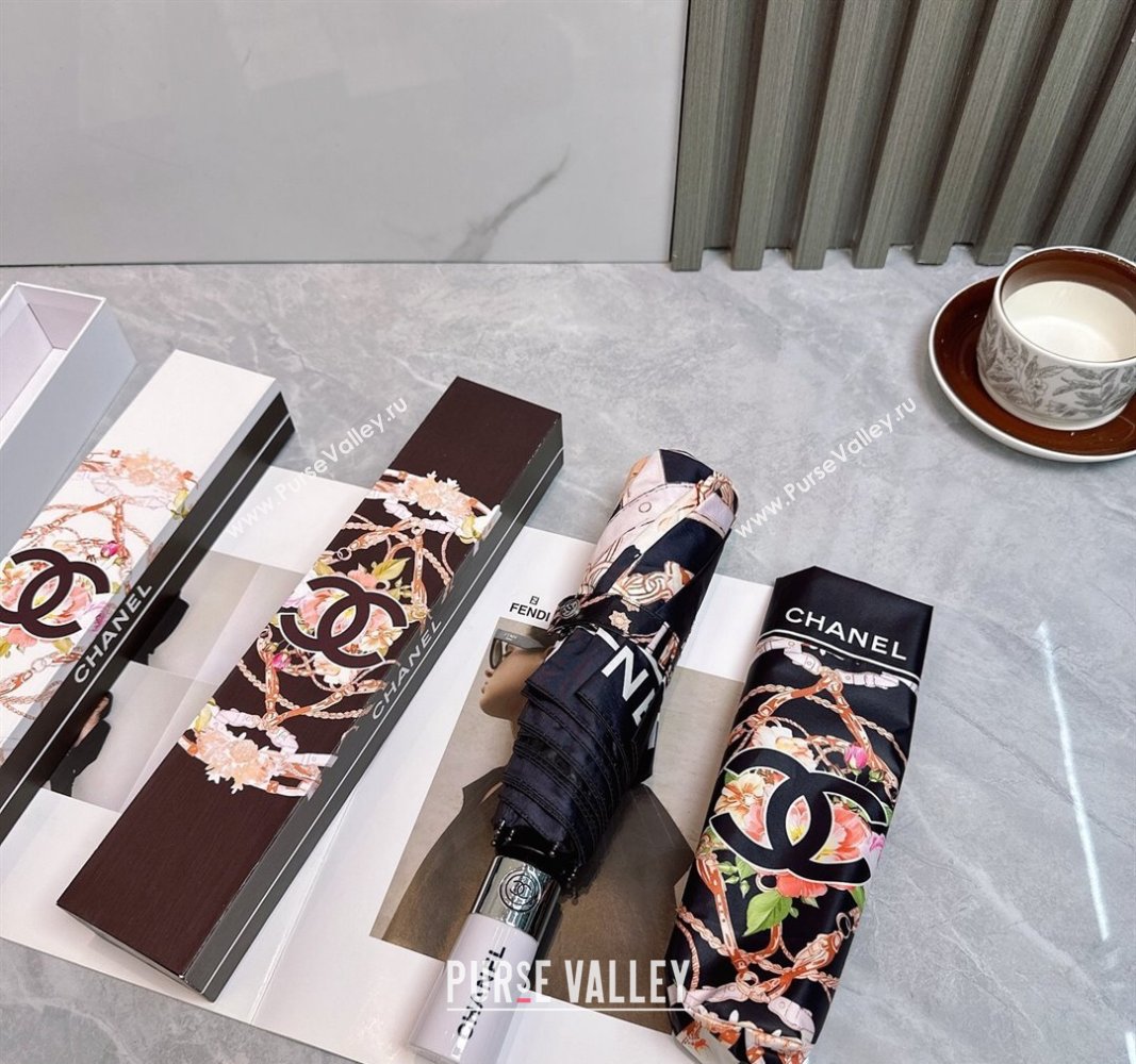 Chanel Flower Chain Umbrella Black 2025 0512 (SHI-250512128)