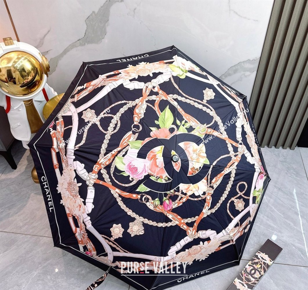 Chanel Flower Chain Umbrella Black 2025 0512 (SHI-250512128)