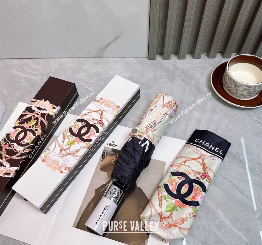 Chanel Flower Chain Umbrella White 2025 0512 (SHI-250512129)