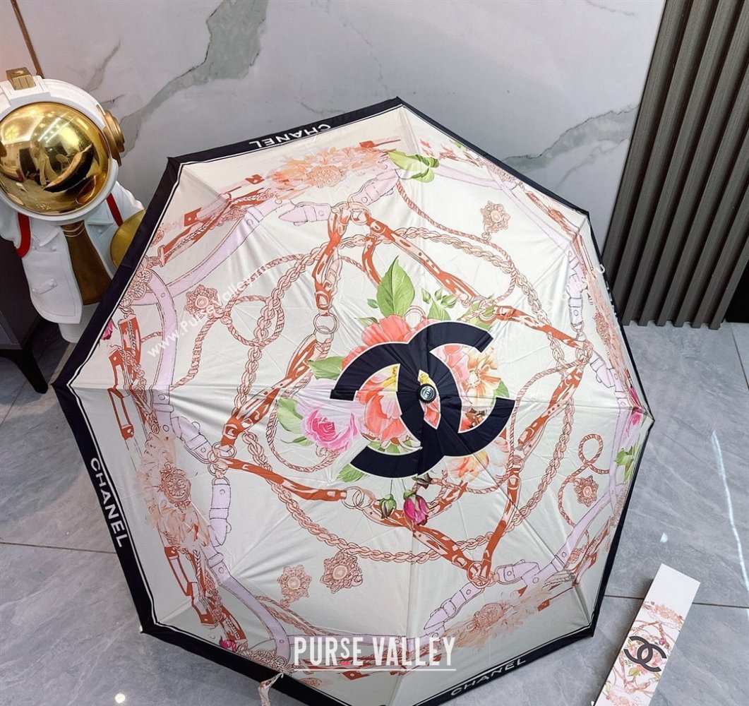 Chanel Flower Chain Umbrella White 2025 0512 (SHI-250512129)