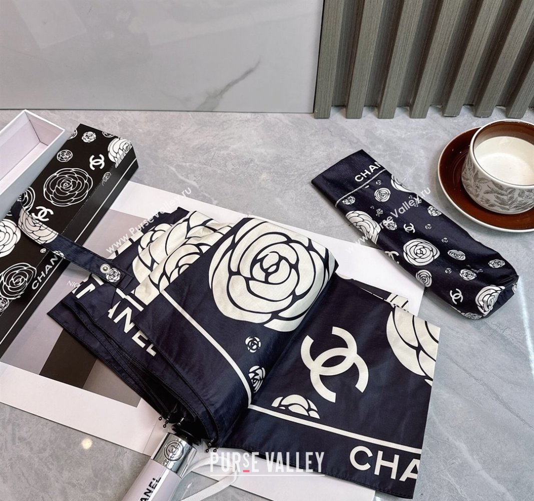 Chanel Camellia Bloom Umbrella Black/White2 2025 0512 (SHI-250512122)
