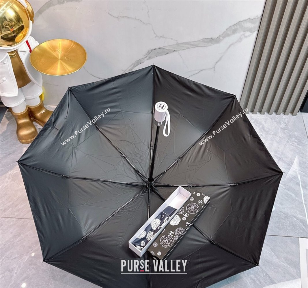 Chanel Camellia Bloom Umbrella Black/White2 2025 0512 (SHI-250512122)