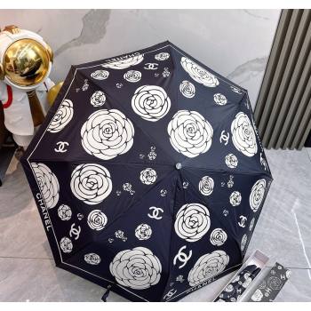 Chanel Camellia Bloom Umbrella Black/White2 2025 0512 (SHI-250512122)