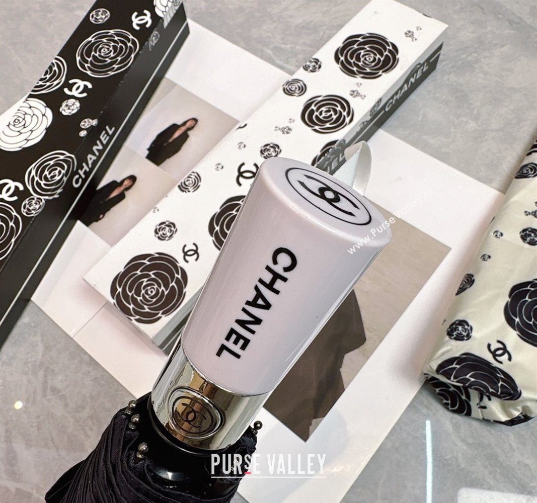 Chanel Camellia Bloom Umbrella White/Black2 2025 0512 (SHI-250512123)