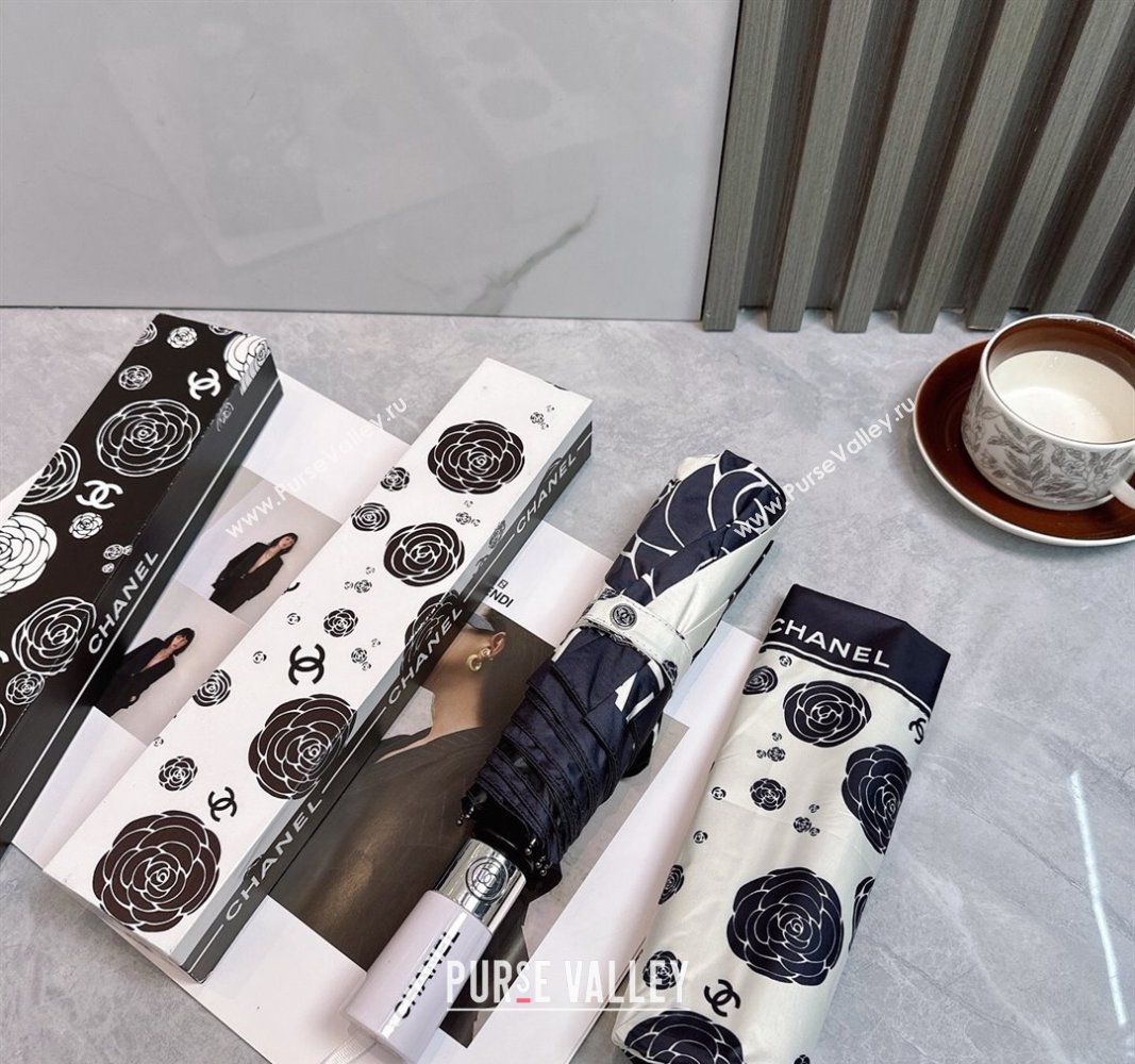 Chanel Camellia Bloom Umbrella White/Black2 2025 0512 (SHI-250512123)