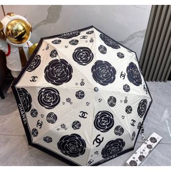 Chanel Camellia Bloom Umbrella White/Black2 2025 0512 (SHI-250512123)