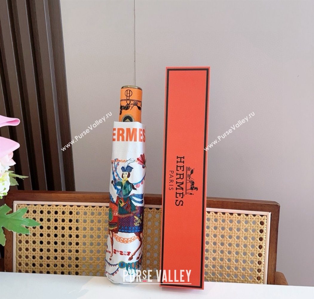 Hermes Knight Umbrella White 2025 0616 (SHI-250616075)